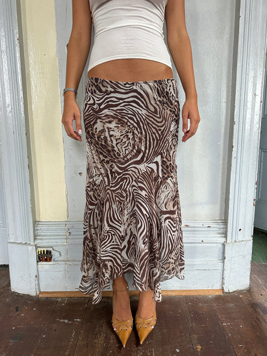 Zebra Midi Skirt