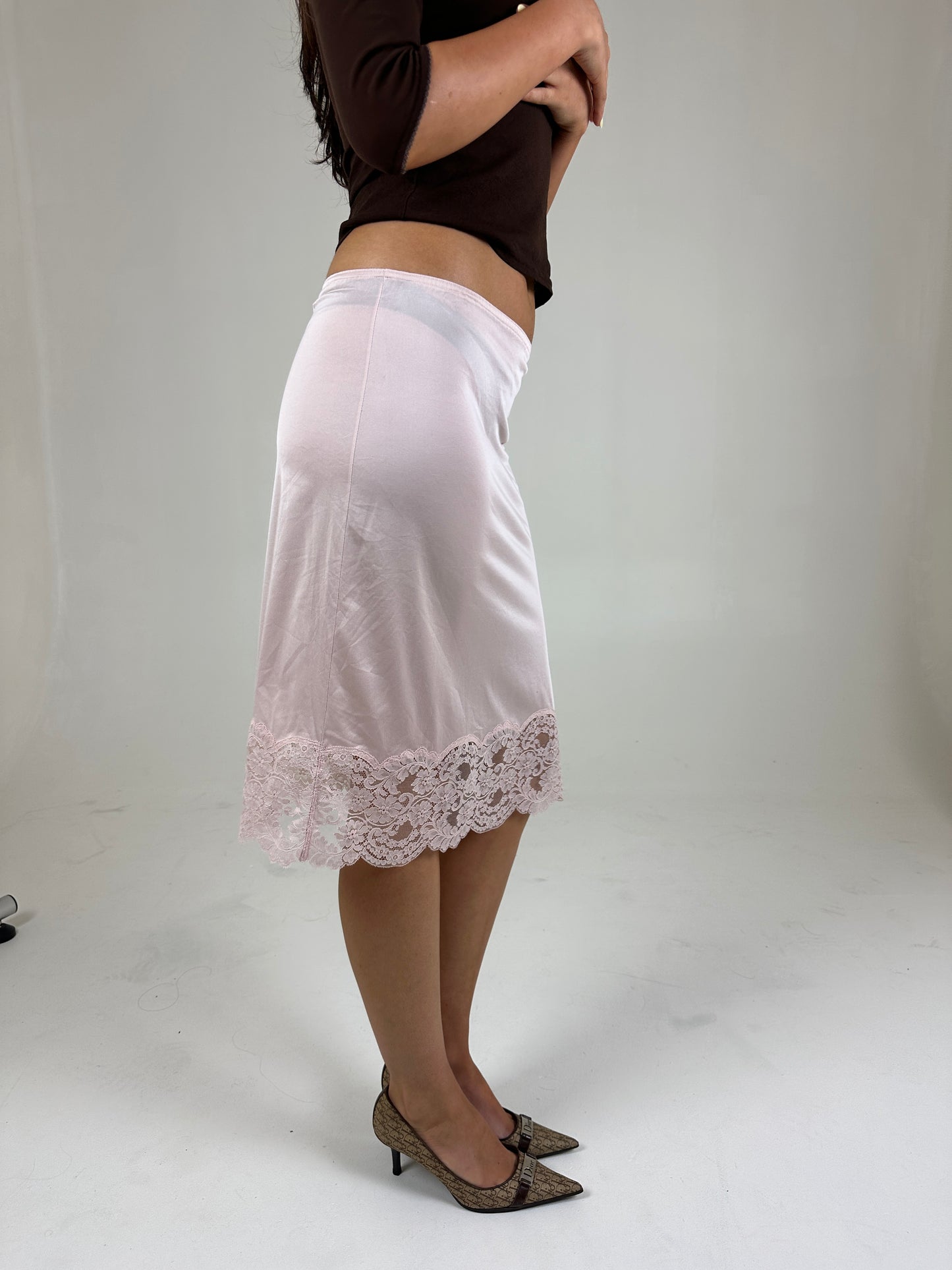 Pink 90s Slip Skirt
