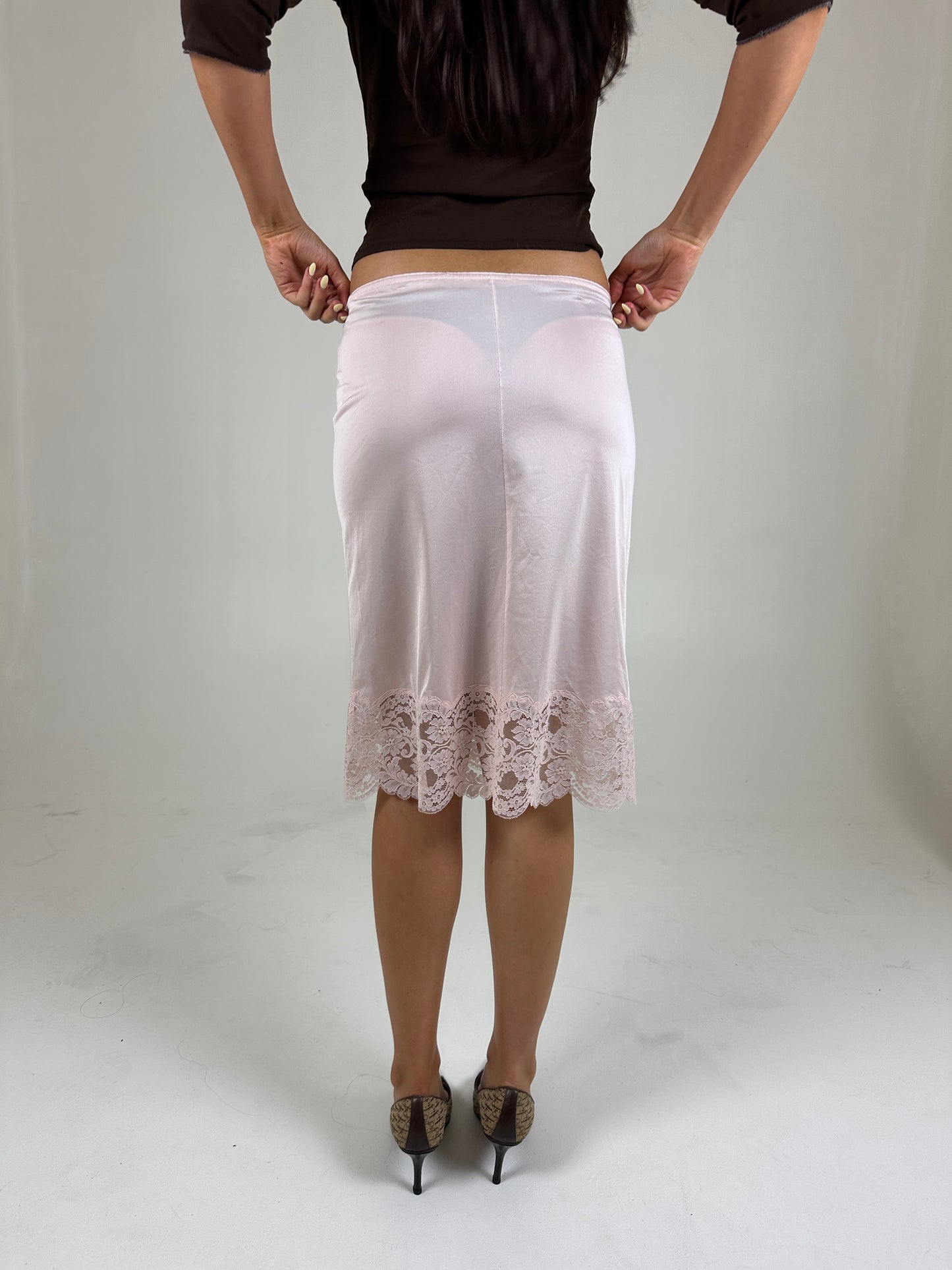 Pink 90s Slip Skirt