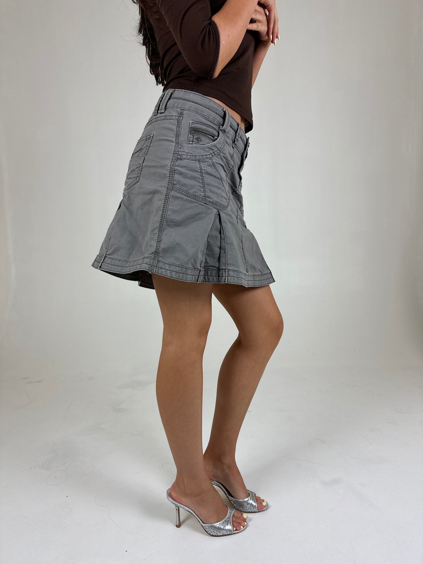 Khaki Midi Skirt