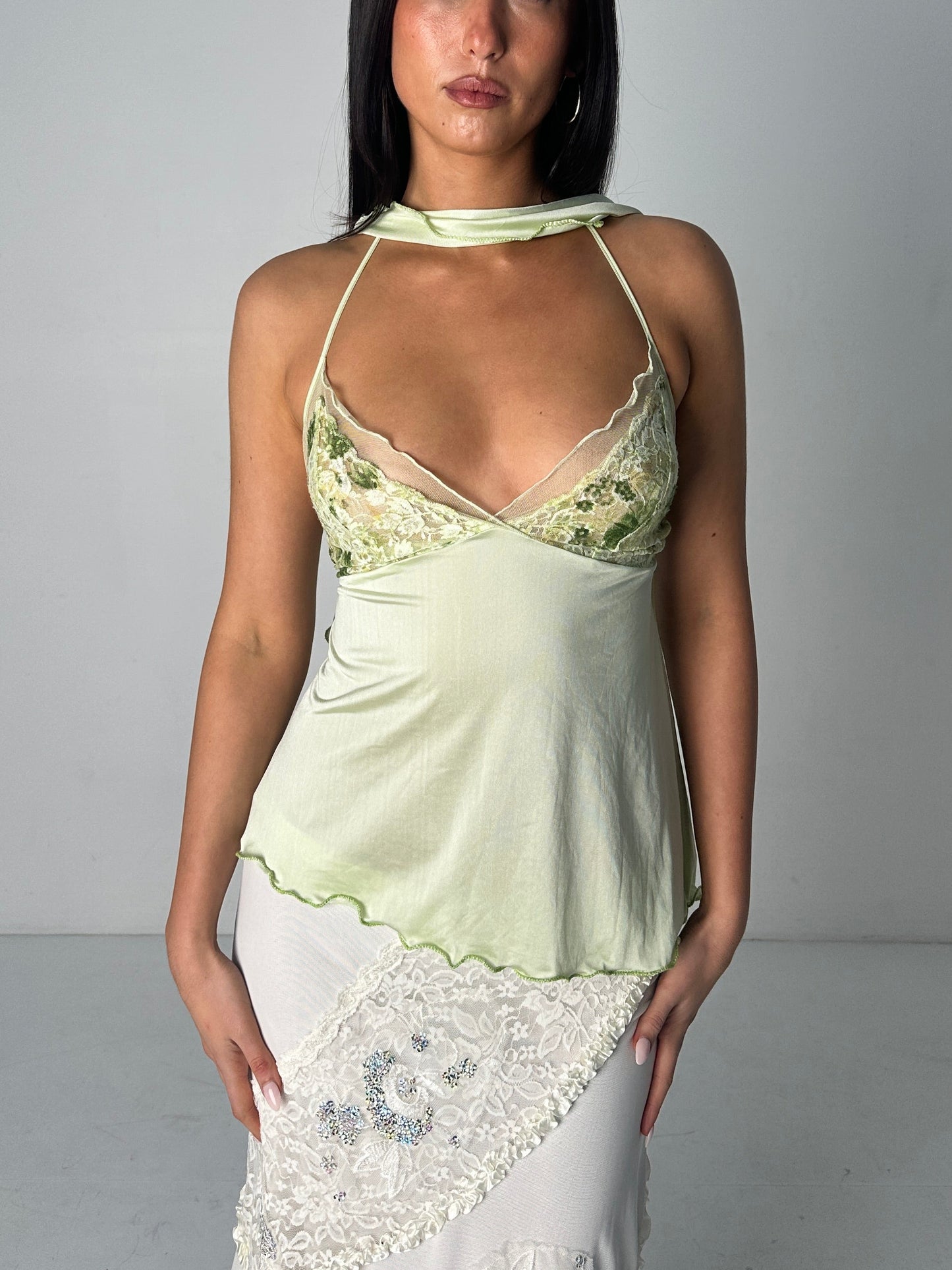 Lime Tie Halter
