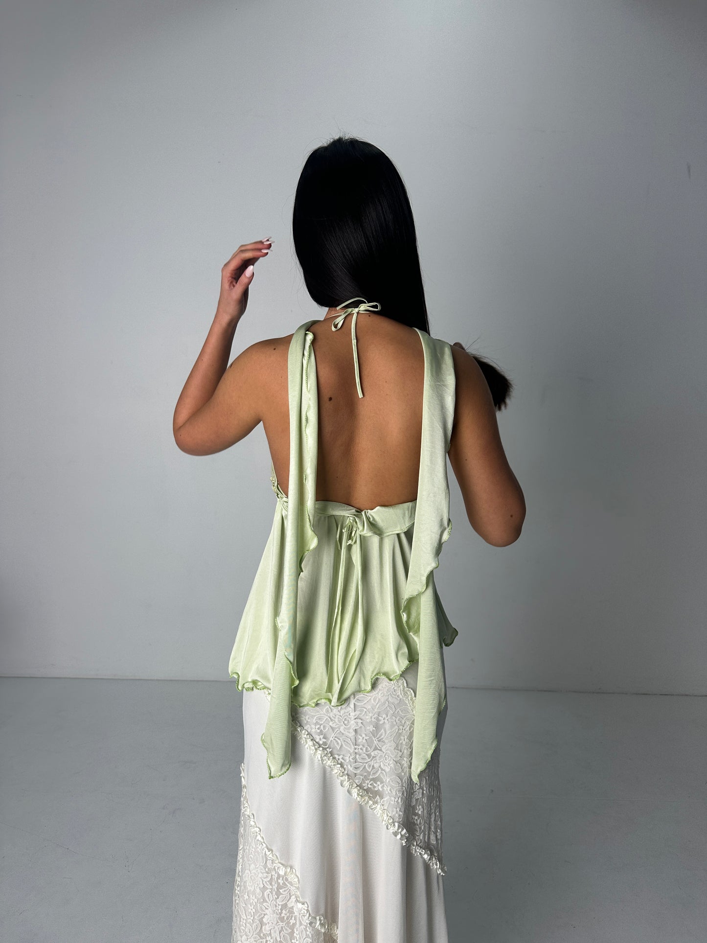 Lime Tie Halter