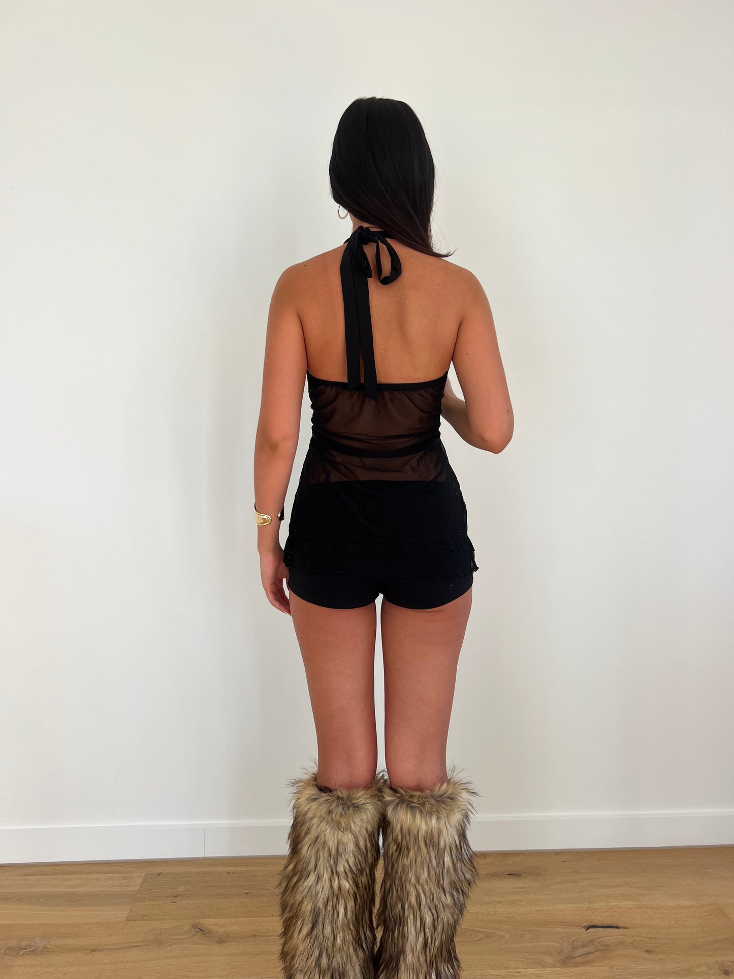 Sequin Tie Up Halter