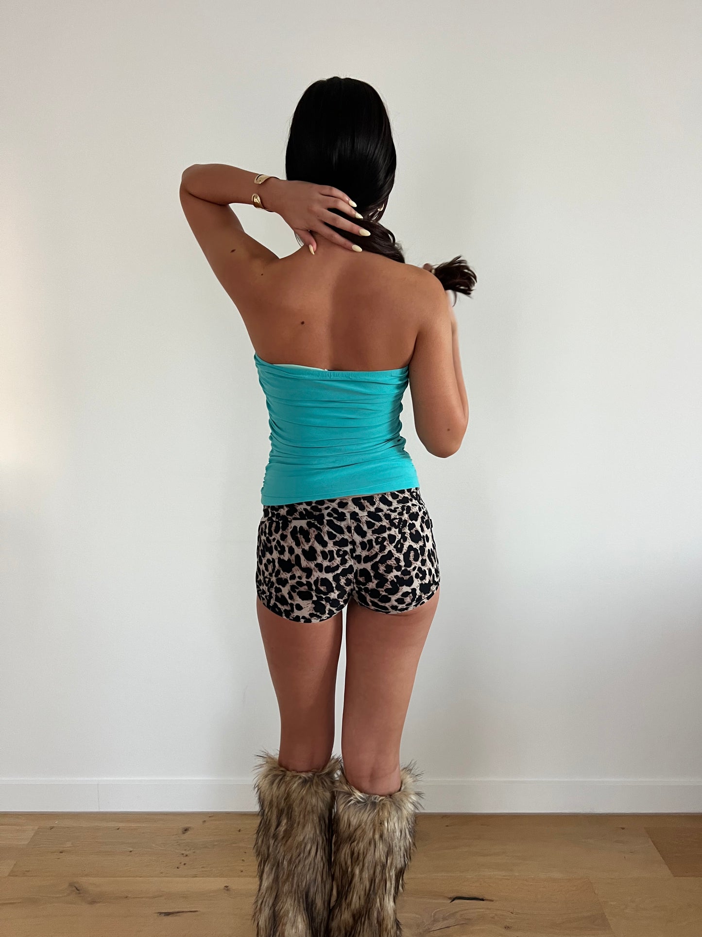Turquoise Sequin Strapless