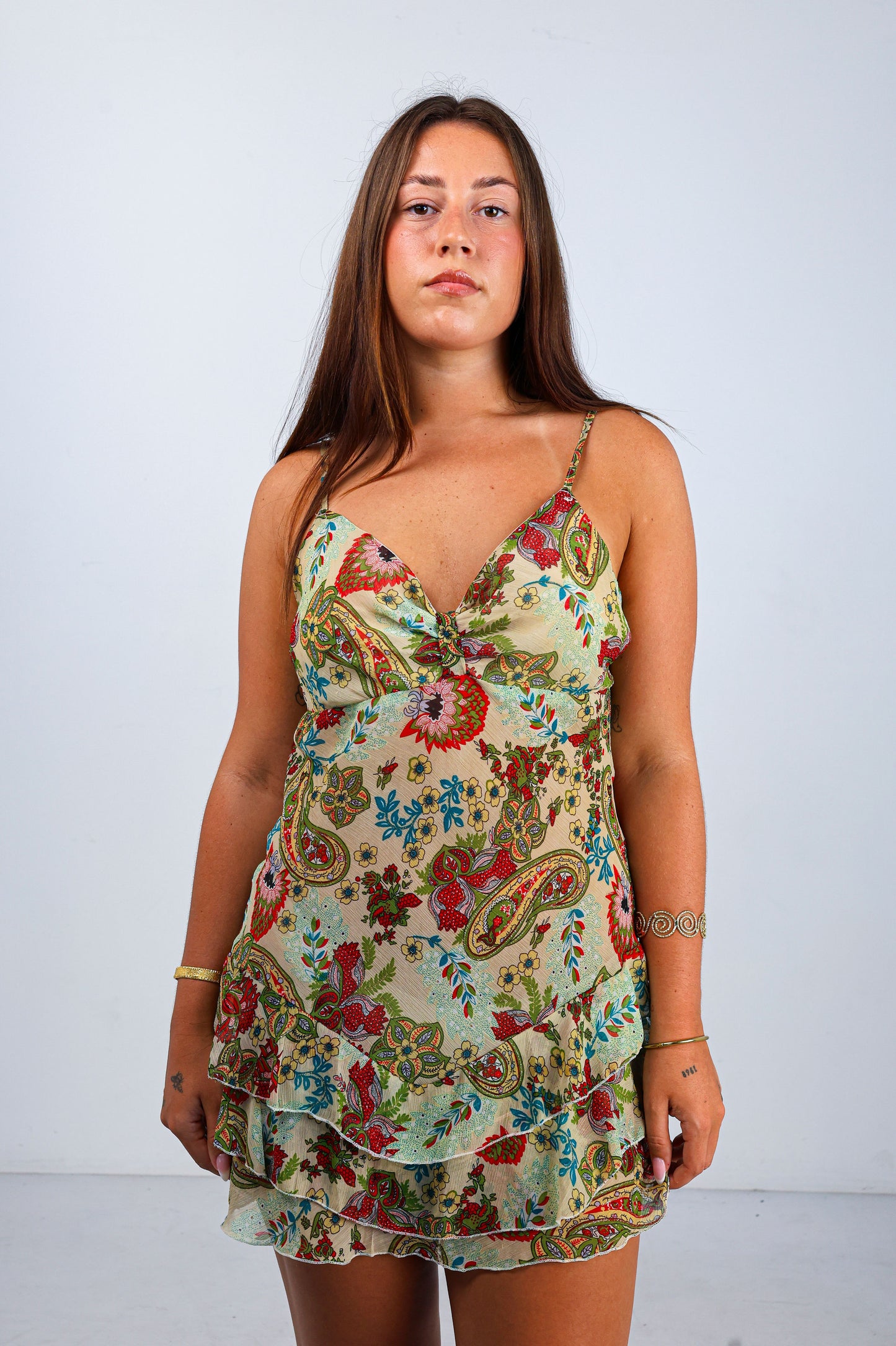 Sheer Paisley Mini Dress