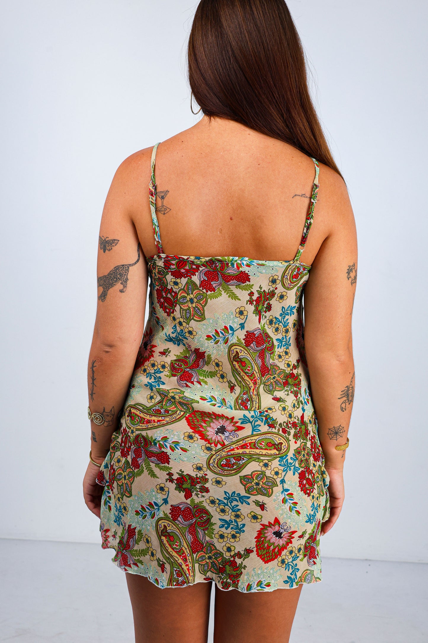 Sheer Paisley Mini Dress