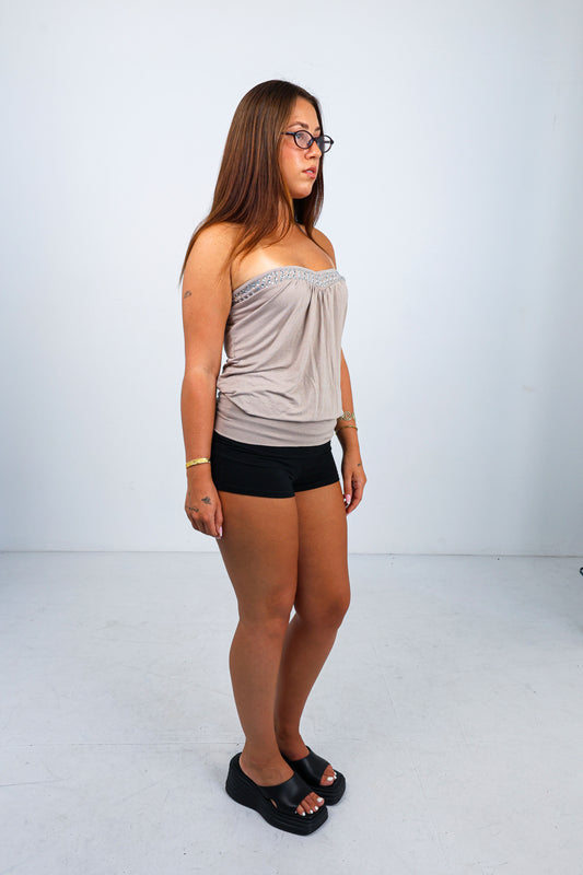 Strapless Fold Over Top