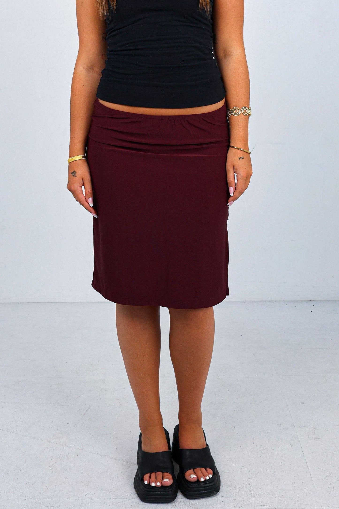 Plum Midi Skirt